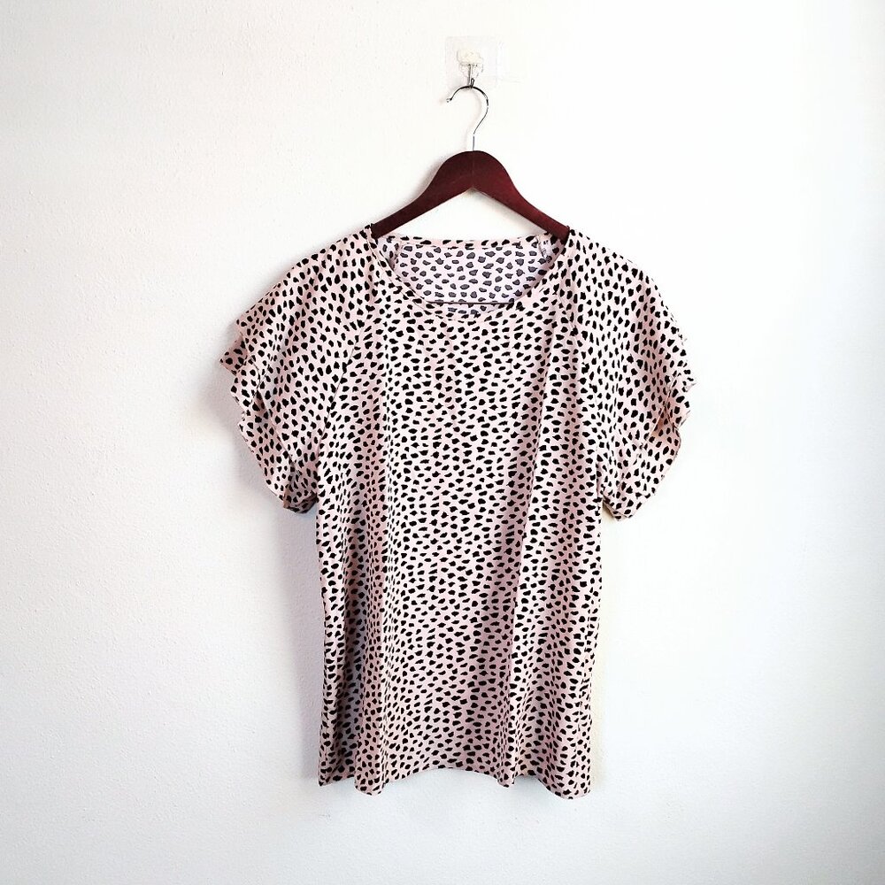 Unbranded sz large beige/blush animal print blouse
